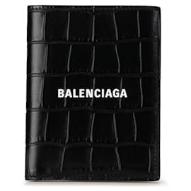 Balenciaga-Balenciaga Cash Portefeuille vertical à deux volets Portefeuille court en cuir 681579 en excellent état-Autre