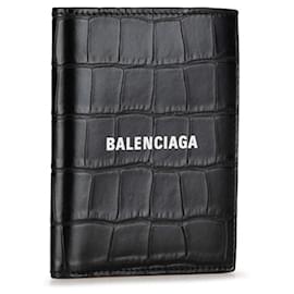 Balenciaga-Balenciaga Cash Portefeuille vertical à deux volets Portefeuille court en cuir 681579 en excellent état-Autre