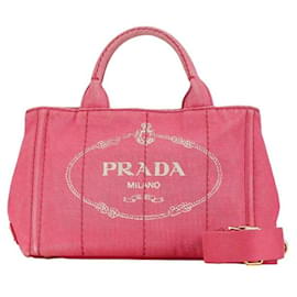 Prada-Prada Canapa Logo Mini Borsa a mano in tela 1BG439 in condizioni eccellenti-Altro