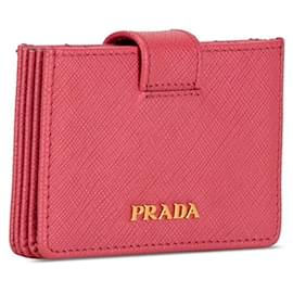 Prada-Prada Saffiano Leather Card Case Capa para cartão de couro 1MC211 em excelente estado-Outro