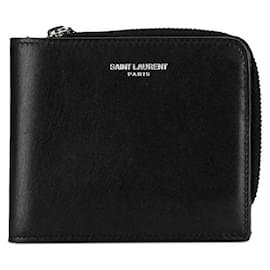 Yves Saint Laurent-Yves Saint Laurent Leather Zip Wallet Leather Short Wallet 556268 in Good condition-Other