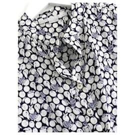 Stella Mc Cartney-Camisa de seda estampada de frutas de Stella McCartney-Azul marino