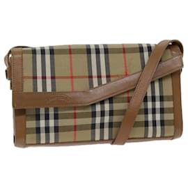 Autre Marque-Bolsa de ombro Burberrys Nova Check Canvas Bege Auth 74254-Bege