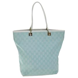 Gucci-Bolso tote de lona GUCCI GG Azul claro 002 1098 3444 Auth 74558-Azul claro