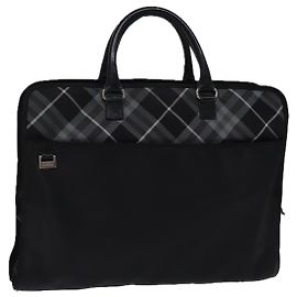 BURBERRY Nova Check Business Bag Nylon Black Auth bs14290 Black