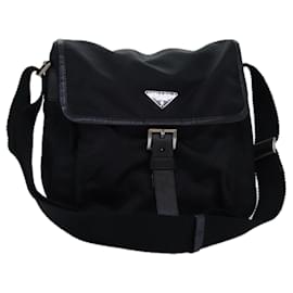 Prada-PRADA Shoulder Bag Nylon Black Auth yk12365-Black