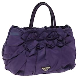 Prada-PRADA Hand Bag Nylon Purple Auth 74403-Purple