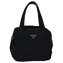 Prada-PRADA Hand Bag Nylon Black Auth 74962-Black