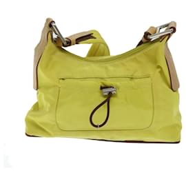 Prada-PRADA Shoulder Bag Nylon Yellow Auth 75118-Yellow