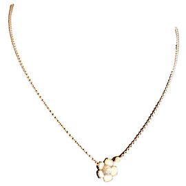 Mauboussin Colar pingente Flor em ouro 750, diamantes e madrepérola Prata Fora de branco
