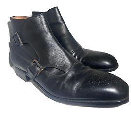 J.M. WESTON 578 10D Schnallenstiefel aus Leder Schwarz Größe 45 Schwarz