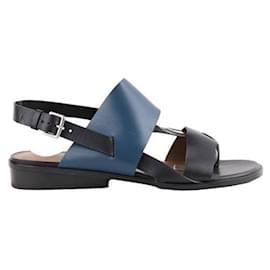 Hermès-Leather sandals-Black