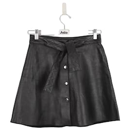 Maje-Leather skirt-Black