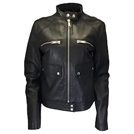 Autre Marque-Veste de moto en cuir d'agneau noir Joe's-Noir