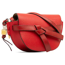 Loewe-Rote LOEWE Mini-Gate-Tasche aus Leder-Rot