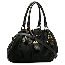 Prada-Black Prada Tessuto Satchel-Black