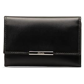 Prada-Portachiavi in pelle Prada nera-Nero