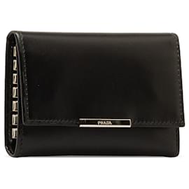 Prada-Black Prada Leather Key Case-Black