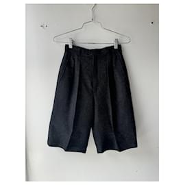 Yves Saint Laurent-1970s YSL tuxedo shorts-Black