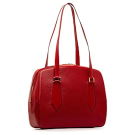 Louis Vuitton-Bolso de hombro rojo Louis Vuitton Epi Voltaire-Roja