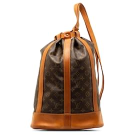 Louis Vuitton-Brown Louis Vuitton Monogram Randonnee PM Bucket Bag-Brown