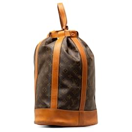 Louis Vuitton-Brown Louis Vuitton Monogram Randonnee PM Bucket Bag-Brown