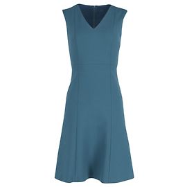 Hugo Boss Boss ärmelloses Kleid aus blauer Wolle Blau