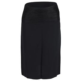 Jil Sander – Rock mit geraffter Taille aus schwarzer Wolle Schwarz
