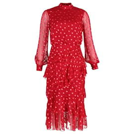 Autre Marque-Robe midi à pois Saloni en polyester rouge-Rouge