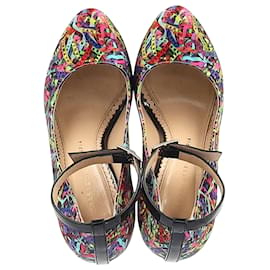 Charlotte Olympia-Décolleté con plateau Charlotte Olympia in raso multicolore-Altro