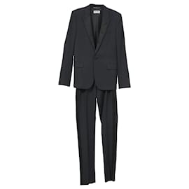 Saint Laurent-Saint Laurent Peak Lapel Suit in Navy Blue Wool-Black