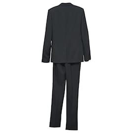 Saint Laurent-Saint Laurent Peak Lapel Suit in Navy Blue Wool-Black