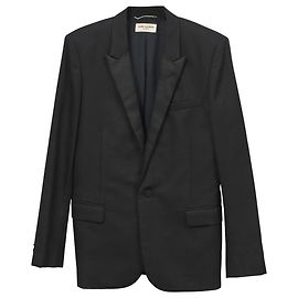 Giacca da abito slim fit Saint Laurent in lana nera Nero