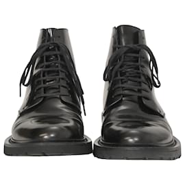 Saint Laurent-Saint Laurent Army Lace Up Boots in Black Leather-Black