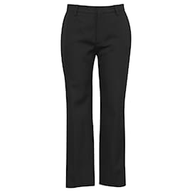 Saint Laurent- Saint Laurent Straight Leg Pants in Black Wool-Black