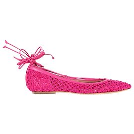 Sapatilhas de tornozelo Casadei em couro rosa Rosa