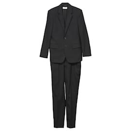 Saint Laurent-Saint Laurent Notch Lapel Suit in Black Wool-Black