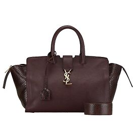 Yves Saint Laurent Borsa Downtown in pelle di pitone Saint Laurent 2WAY Rosso