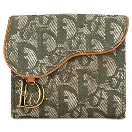 Dior Oblique Canvas Saddle Bifold Wallet Canvas Short Wallet in Good condition Other