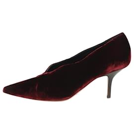 Céline-Burgundy velvet pointed toe heels - size EU 38-Dark red