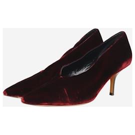 Céline-Burgundy velvet pointed toe heels - size EU 38-Dark red