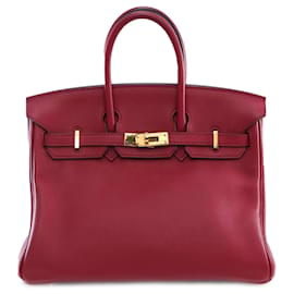 Hermès-Hermès Red Swift Birkin Retourne 25-Red