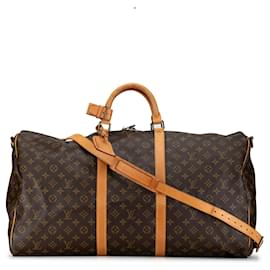 Louis Vuitton-Louis Vuitton Brown Monogram Keepall Bandouliere 60-Brown