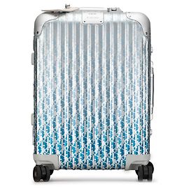 Bagagem de cabine em gradiente de alumínio Dior Blue x Rimowa Azul