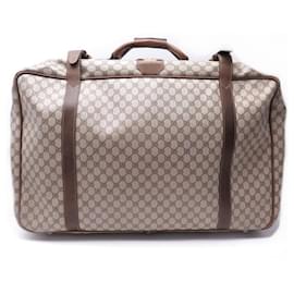 Gucci-VINTAGE VALISE GUCCI 99-010-0523 A MAIN EN TOILE MONOGRAMME GUCCISSIMA LUGGAGE-Beige