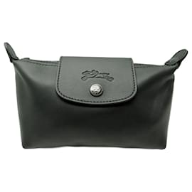 Longchamp-NEW LONGCHAMP COSMETIC KIT 34174987001 LE PLIAGE XTRA IN BLACK LEATHER-Black