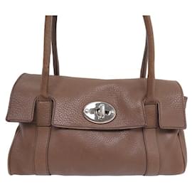 Mulberry-MULBERRY BAYSWATER HANDBAG IN BROWN LEATHER BROWN LEATHER HAND BAG PURSE-Brown
