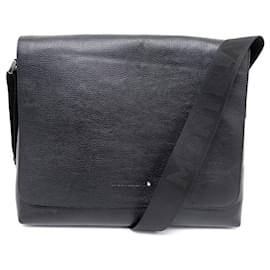 Montblanc-NEW MONTBLANC MEISTERSTUCK MESSENGER BAG GRAINED LEATHER SHOULDER BAG-Black