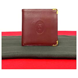 Cartier-Cartier Must De Cartier Leather Bifold Wallet Leather Short Wallet in Good condition-Other