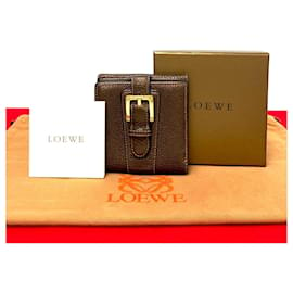 Loewe-Loewe Leather Bifold Wallet Carteira curta de couro em excelente estado-Outro